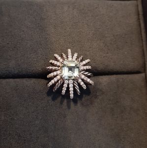 David Yurman sz6 Prasiolite Starburst ring 23mm